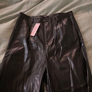 Micas XL leather wide leg pant